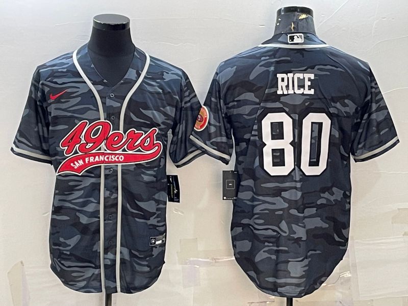 Men San Francisco 49ers #80 Rice Camo 2022 Nike Co branded NFL Jerseys1